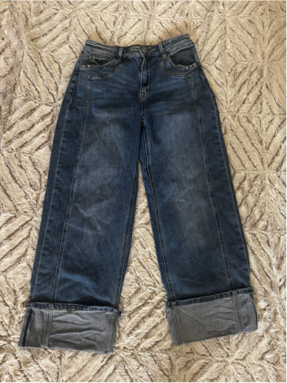Flying Monkey Joysome Super High Rise Cuffed Baggy Wide Leg Jeans Size 29 EUC - Picture 4 of 12